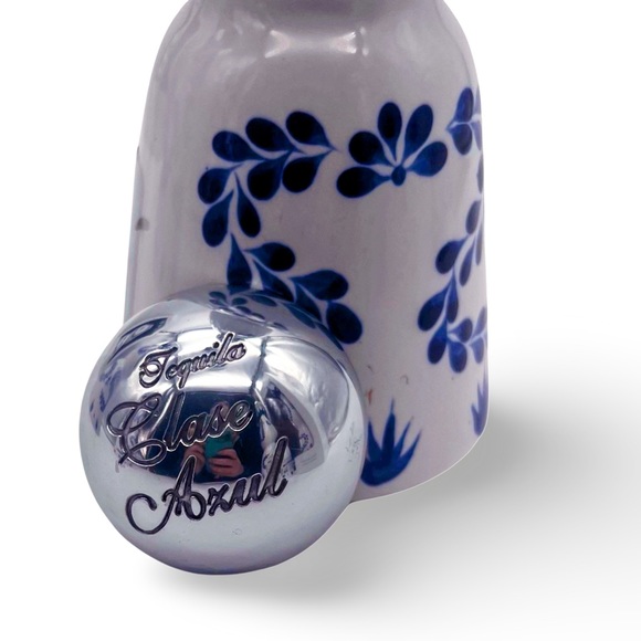 Clase Azul Reposado 375 ml tequila bottle.  Blue White Hand Painted Mexican - Picture 5 of 6
